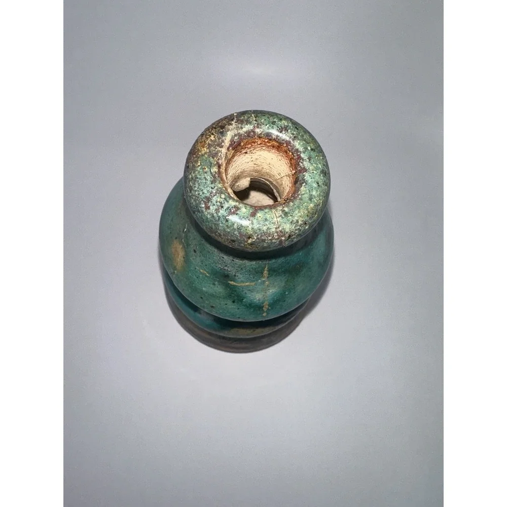 Glazed Pottery Vase Turquoise Pottery Unique Piece‎